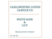 Load image into Gallery viewer, White Rose &amp; Lily luxury scented soy candle
